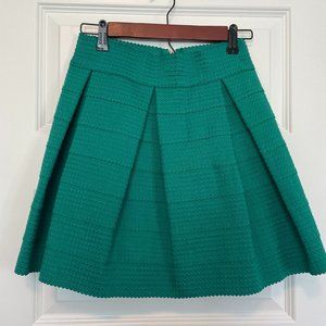 Green Structured Mini Skirt